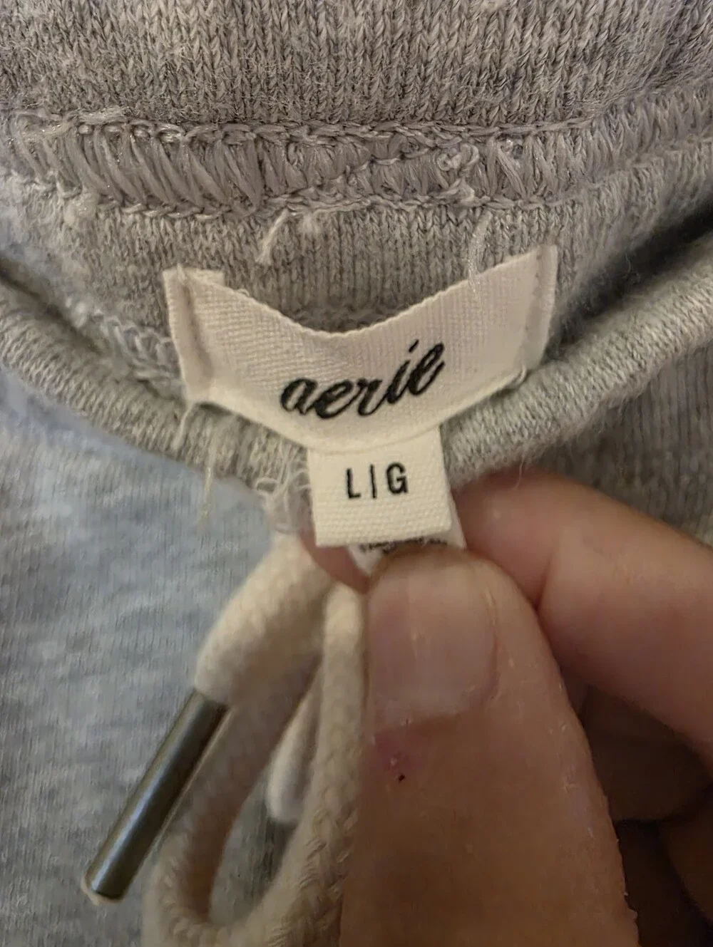 Womens Aerie Heather Gray Drawstring Sweatpants Elastic Bottoms Slash Pkts Large